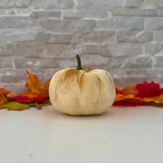 Zucca decorativa in velluto panna